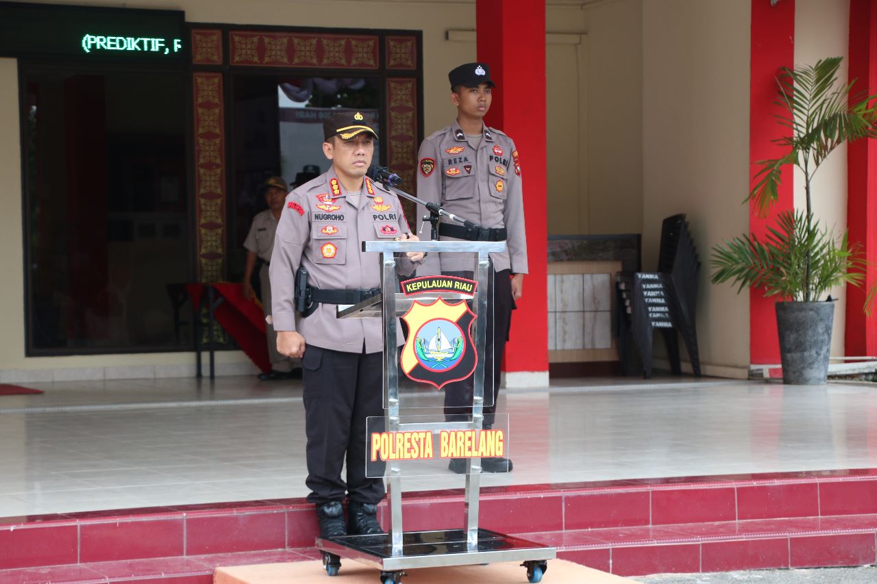 Kapolres Kombes Pol Nugroho Pimpin Upacara Korp Raport Kenaikan Pangkat 56 Personel Periode 1 Juli 2023