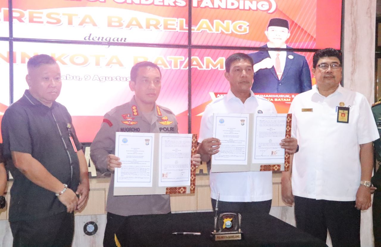 Penandatanganan MoU Polresta Barelang dengan BNN Kota Batam Tentang Narkotika