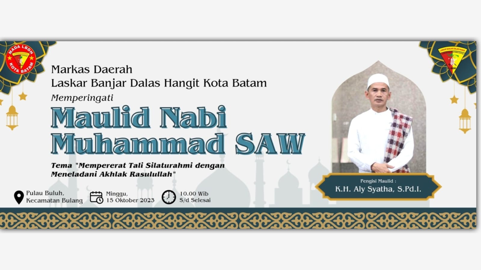 Panglima Distrik LBDH Kecamatan Sekupang Isi Ceramah Maulid Nabi Besar Muhammad SAW di Pulau Buluh