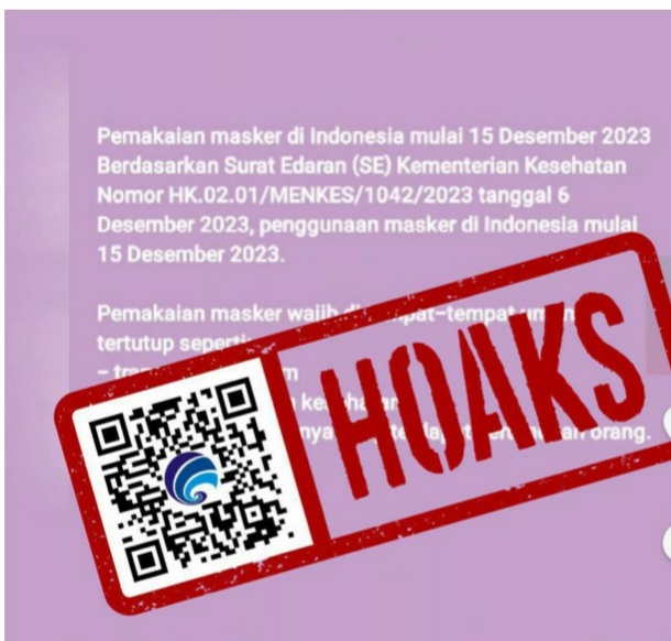 [HOAKS] Surat Edaran Kemenkes RI tentang Kewajiban Penggunaan Masker Kembali