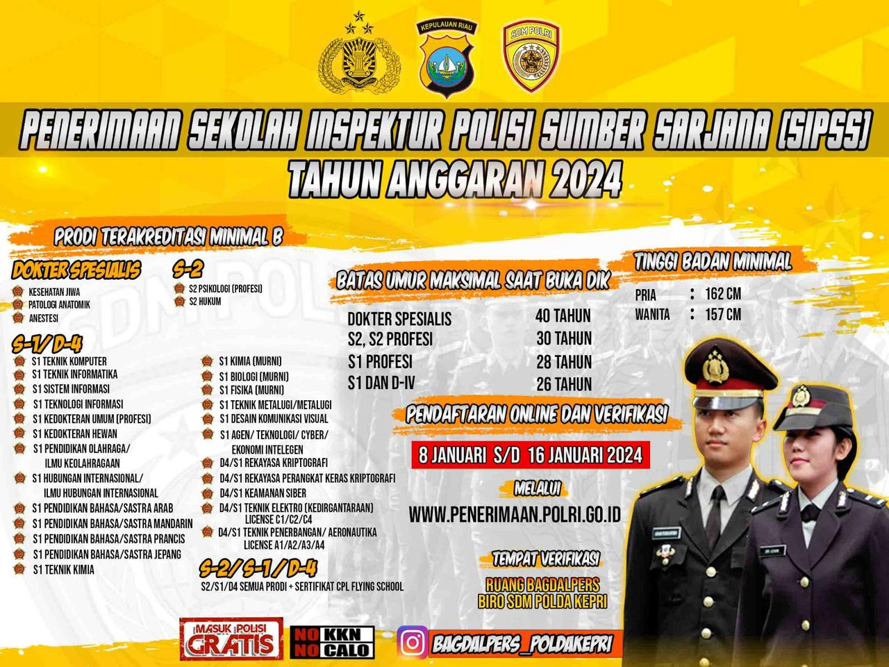 Polda Kepri Buka Penerimaan SIPSS Polri Tahun 2024
