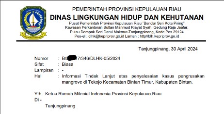 Dugaan Pelaku Penimbunan Hutan Mangrove di Bintan Masih Ada, RMI Kepri Minta Ditindak Tegas