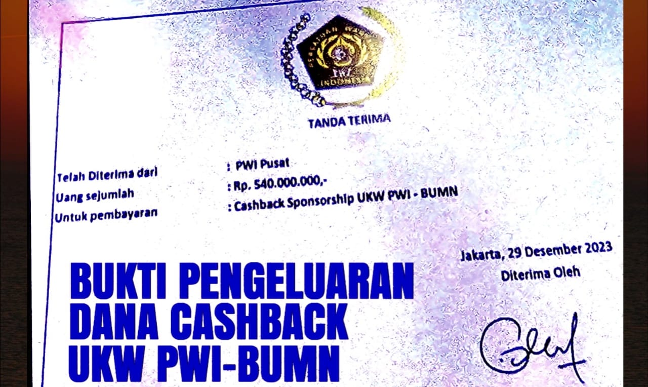 Bukti Pemberian Dana Cashback PWI Gate Beredar, JR: Bukan Fitnah dan Pencemaran