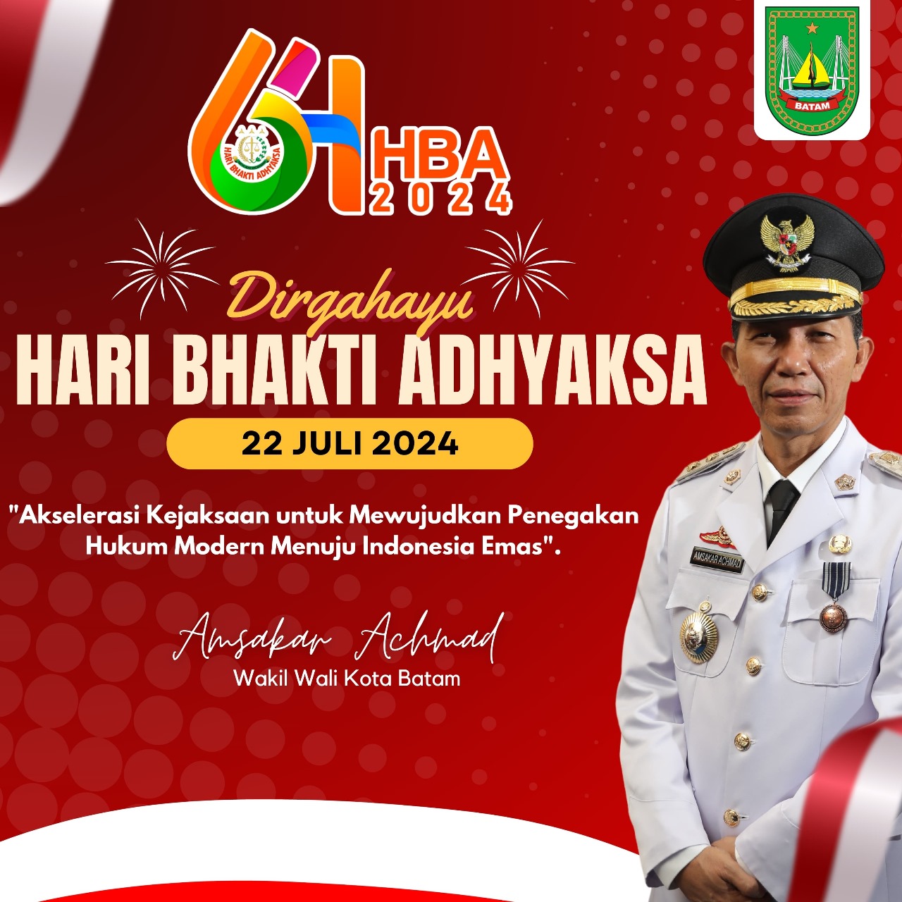 Peringati HBA ke 64, Amsakar Achmad: Jadi Lembaga Penegak Hukum Terpercaya di Lapisan Masyarakat