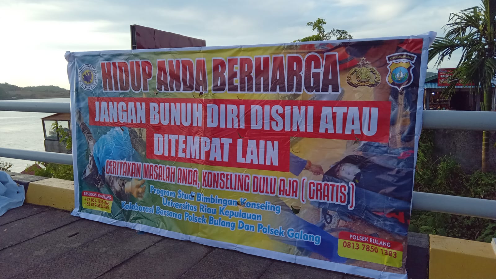 Polsek Bulang Berikan Himbauan Kamtibmas ke Warga Kota Batam, Khususnya di Jembatan Barelang 2 dan 3