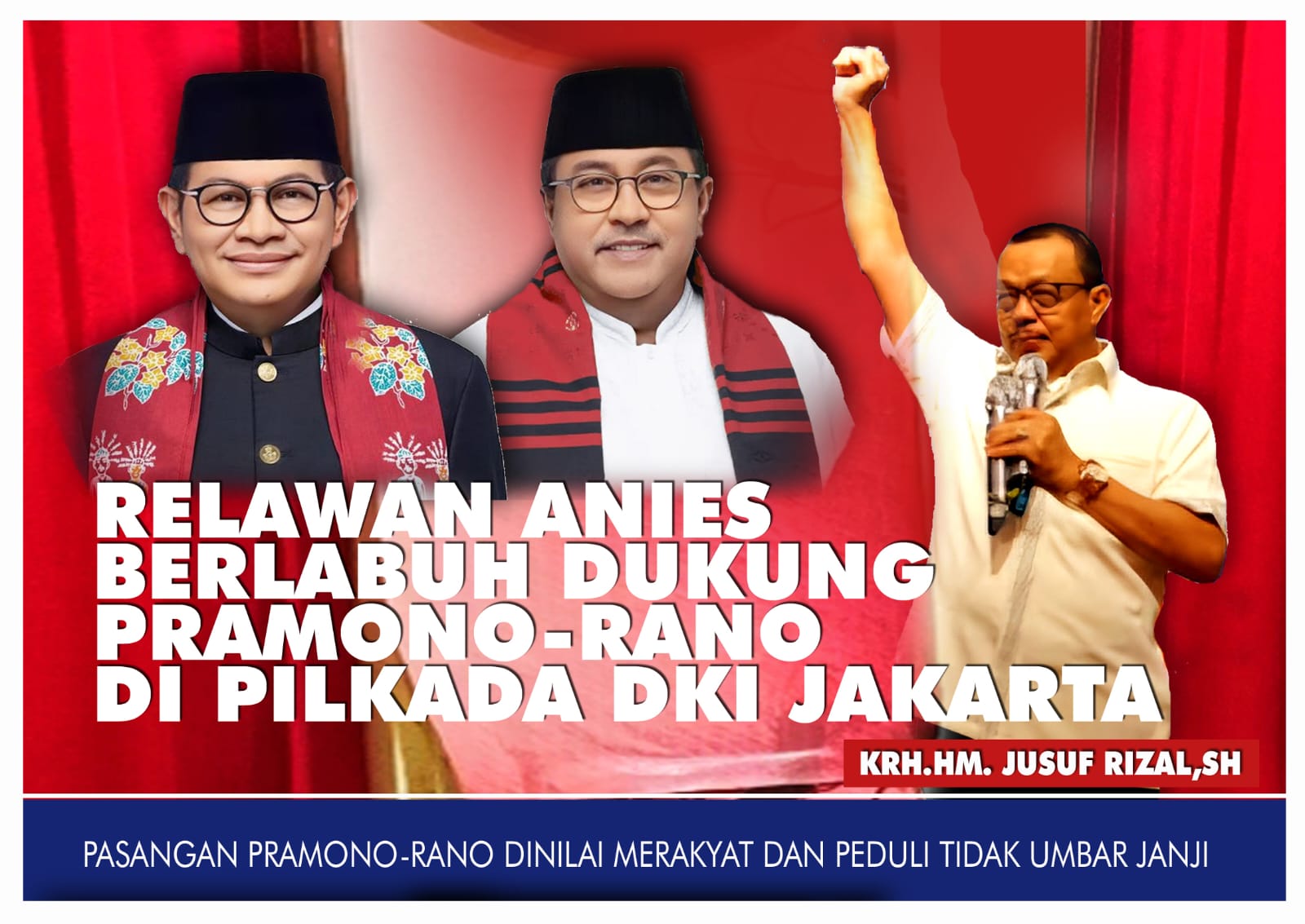Relawan Anies Dukung Pramono-Rano di Pilkada DKI Jakarta