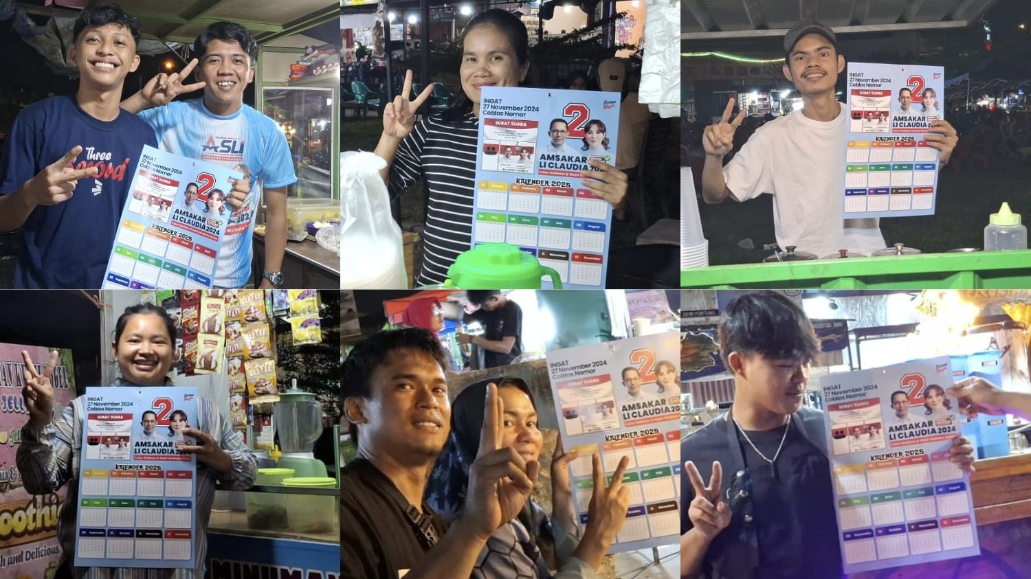 Relawan Paslon Amsakar-Li Claudia Terus Bergerak, Pedagang Kaki Lima Sambut Baik Program ASLI