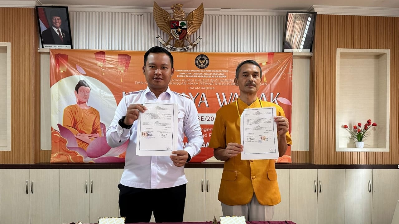 Rutan Kelas IIA Batam Berikan Remisi Khusus Hari Raya Waisak 2025