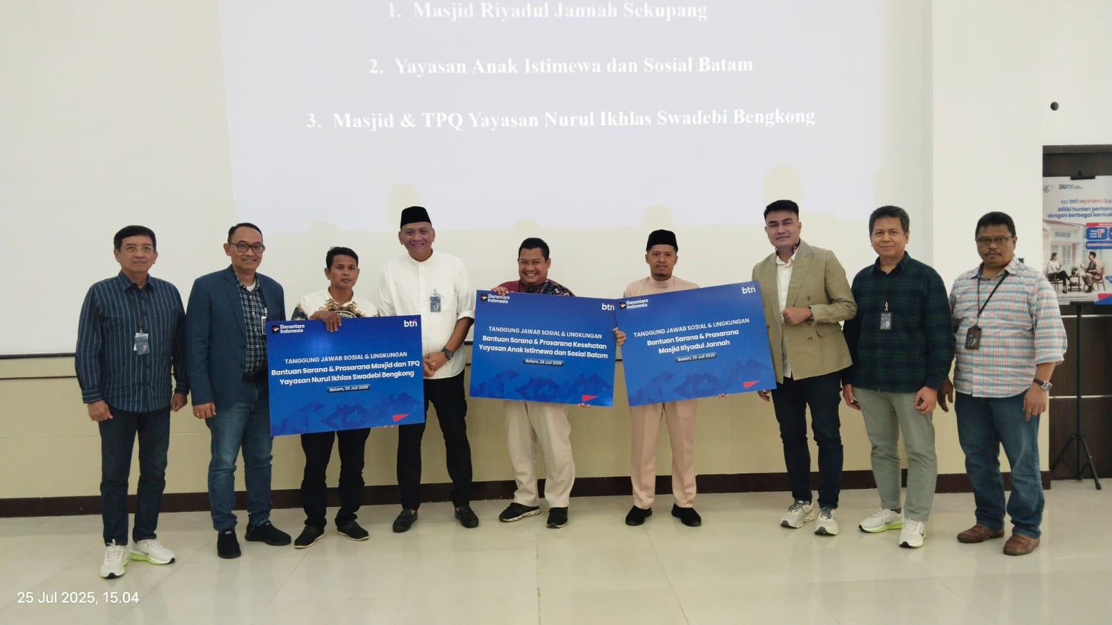 BTN Peduli, Lembaga Sosial dan Keagamaan Kota Batam Bantuan TJSL