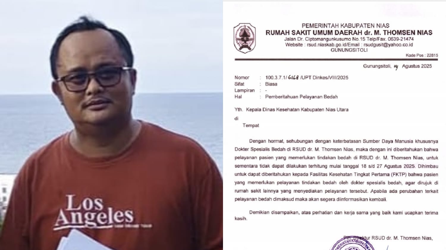 Pelayanan Bedah di RSUD Thomsen Nias Lumpuh Akibat Konflik, DPRD Desak Segera Diselesaikan