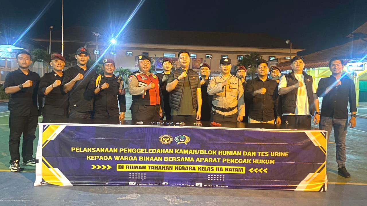 Dukung Pemberantasan Narkoba, Rutan Kelas IIA Batam Bersama Tim Gabungan Gelar Razia