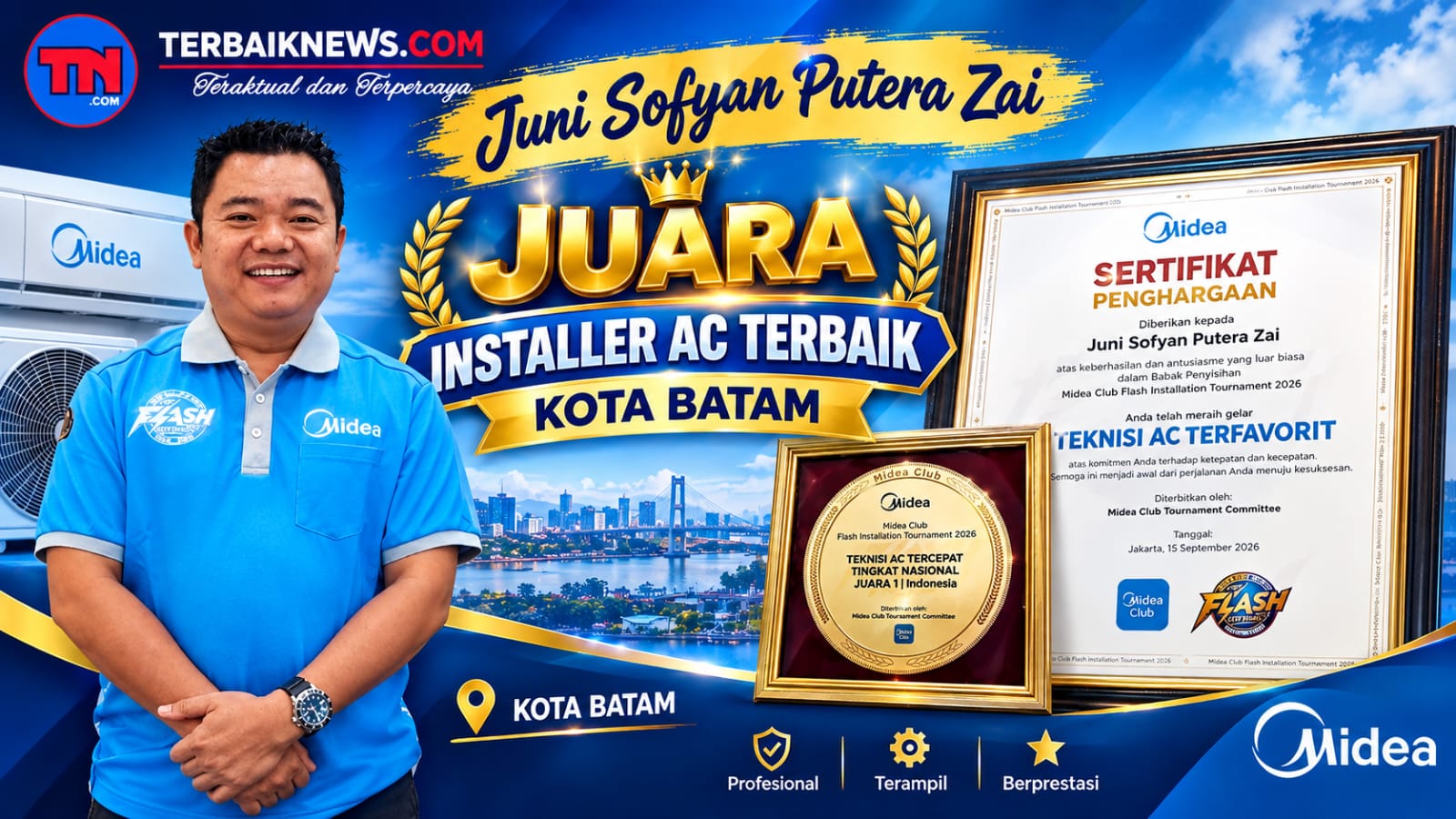 Sofyan Zai Installer AC Terbaik Asal Batam Siap Bawa Nama Indonesia di Grand Final ASEAN China