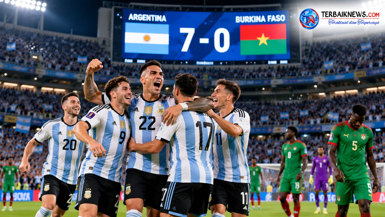 Argentina Hajar Burkina Faso 7-0 Tanpa Messi, 7 Gol Tercipta