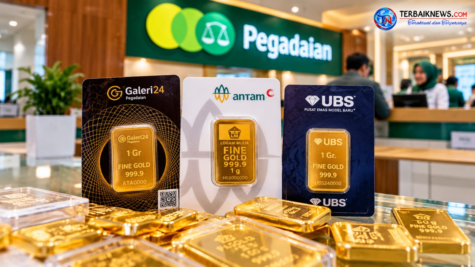 Harga Emas Pegadaian Hari Ini Turun Serentak, Cek Daftar Harga Antam, UBS, dan Galeri24