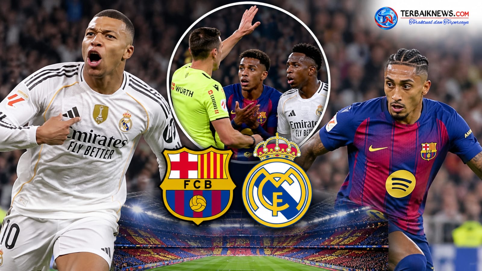 Real Madrid Kalahkan Barcelona 2-1, Kontroversi Wasit Warnai El Clasico