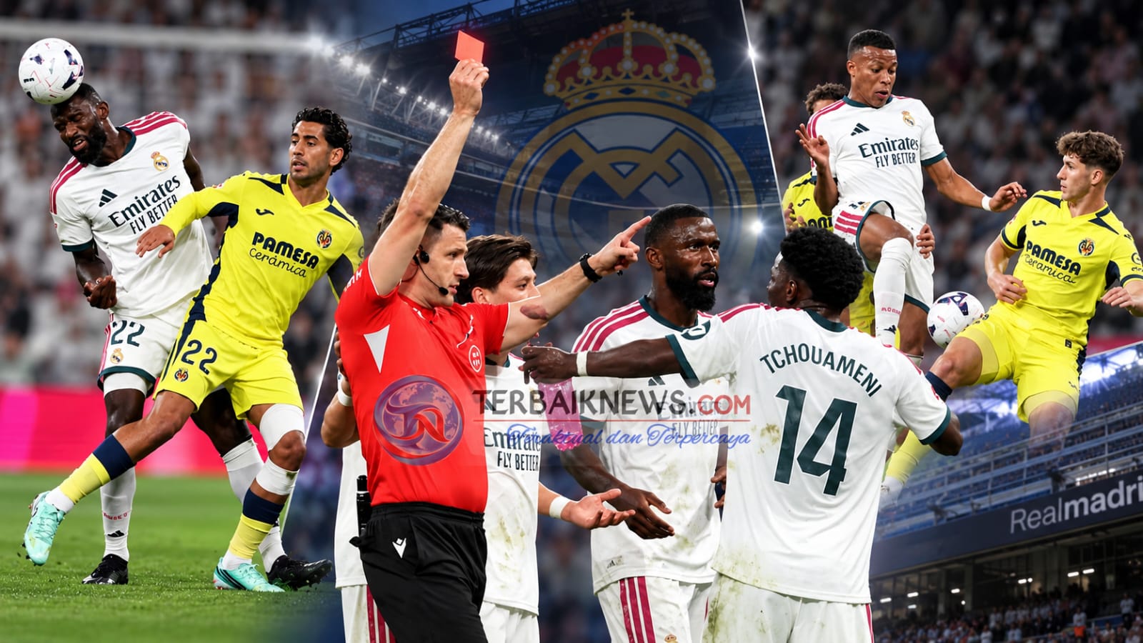 Real Madrid Menang 1-0 atas Villarreal, Vinicius Jr Kartu Merah Usai Gol Dianulir